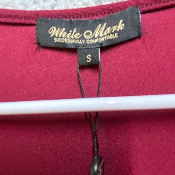 White Mark Dress Women Small Red Pleated Long Sleeve Pullover Burgundy - Picture 3 of 12